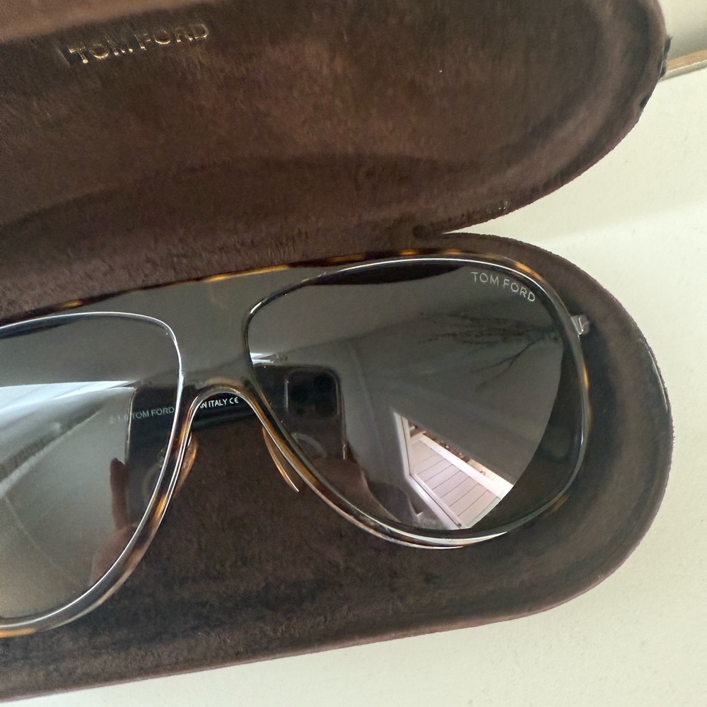 Tom Ford Brown Gradient Aviator Sunglasses
